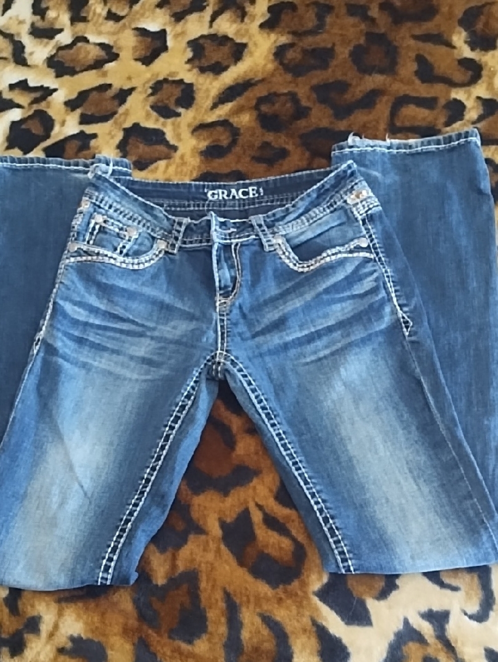 Grace In LA Women's Medium Blue Boot Cut Denim Jeans